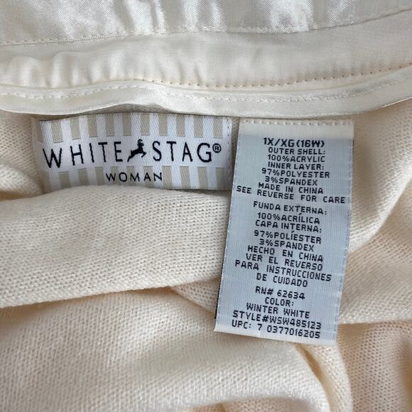 White Stag Collar Pullover Sweater - Picture 5 of 6